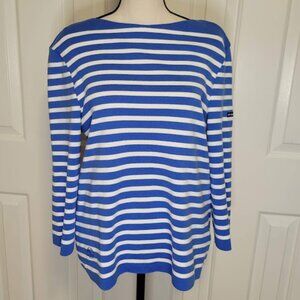 Lilly Pulitzer x Saint James Voissey Sweater Blue White Striped Breton Knit